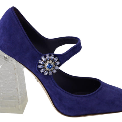 Elegant Purple Suede Mary Janes Pumps