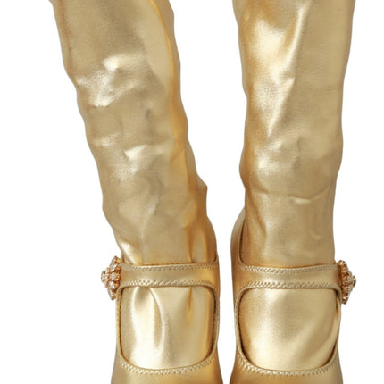 Bottines en cristal d'or élégantes