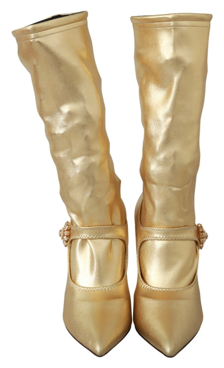 Bottines en cristal d'or élégantes