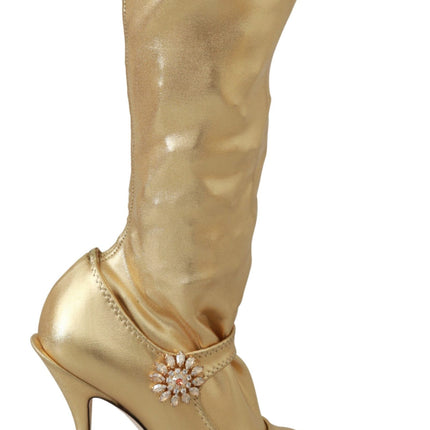 Bottines en cristal d'or élégantes