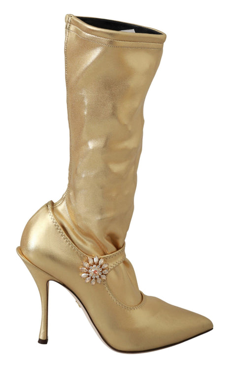 Bottines en cristal d'or élégantes