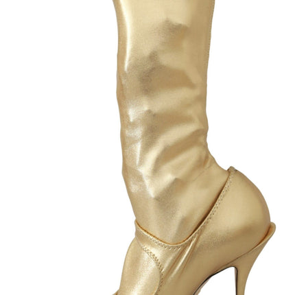 Bottines en cristal d'or élégantes