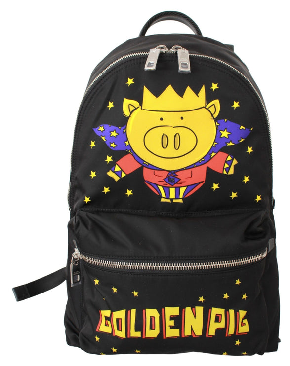 Mochila Luxe Motivo Cerdo Dorado