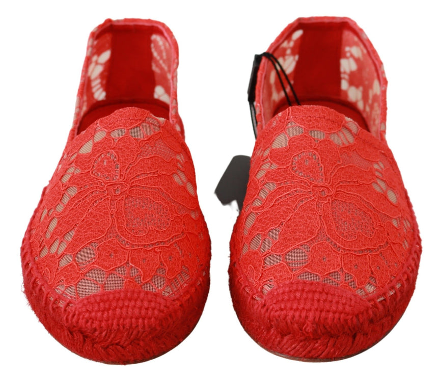 Chaussures plates en espadrilles visqueuses rouges