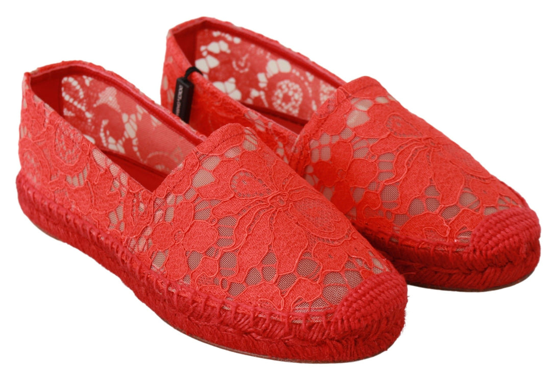 Chaussures plates en espadrilles visqueuses rouges