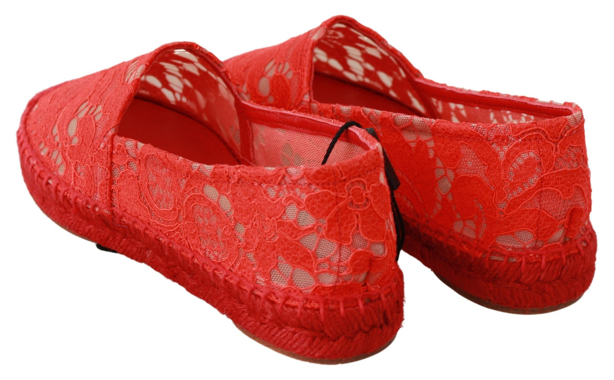 Chaussures plates en espadrilles visqueuses rouges