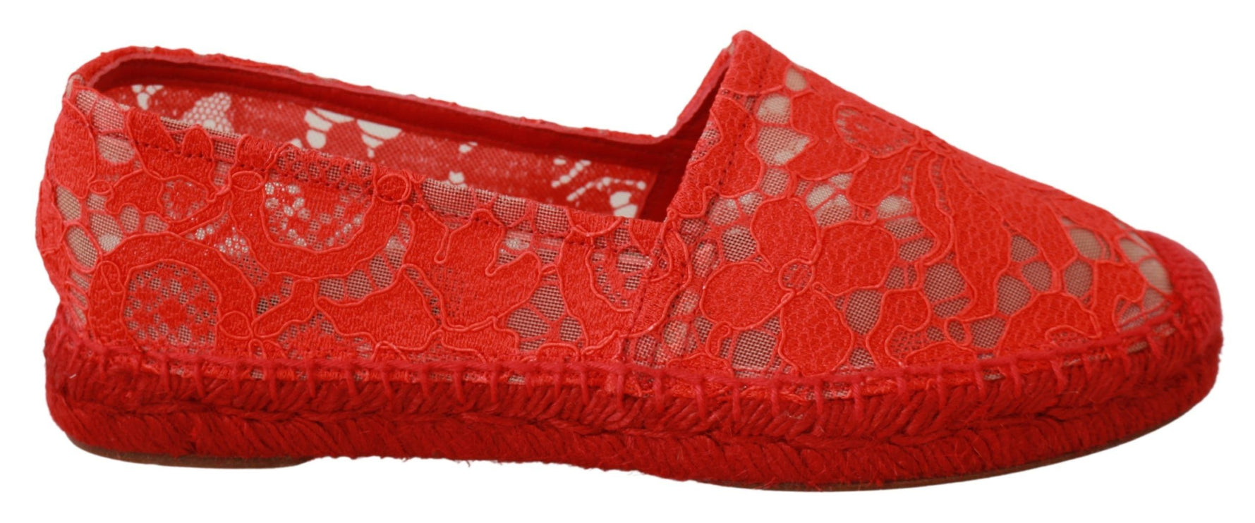 Chaussures plates en espadrilles visqueuses rouges