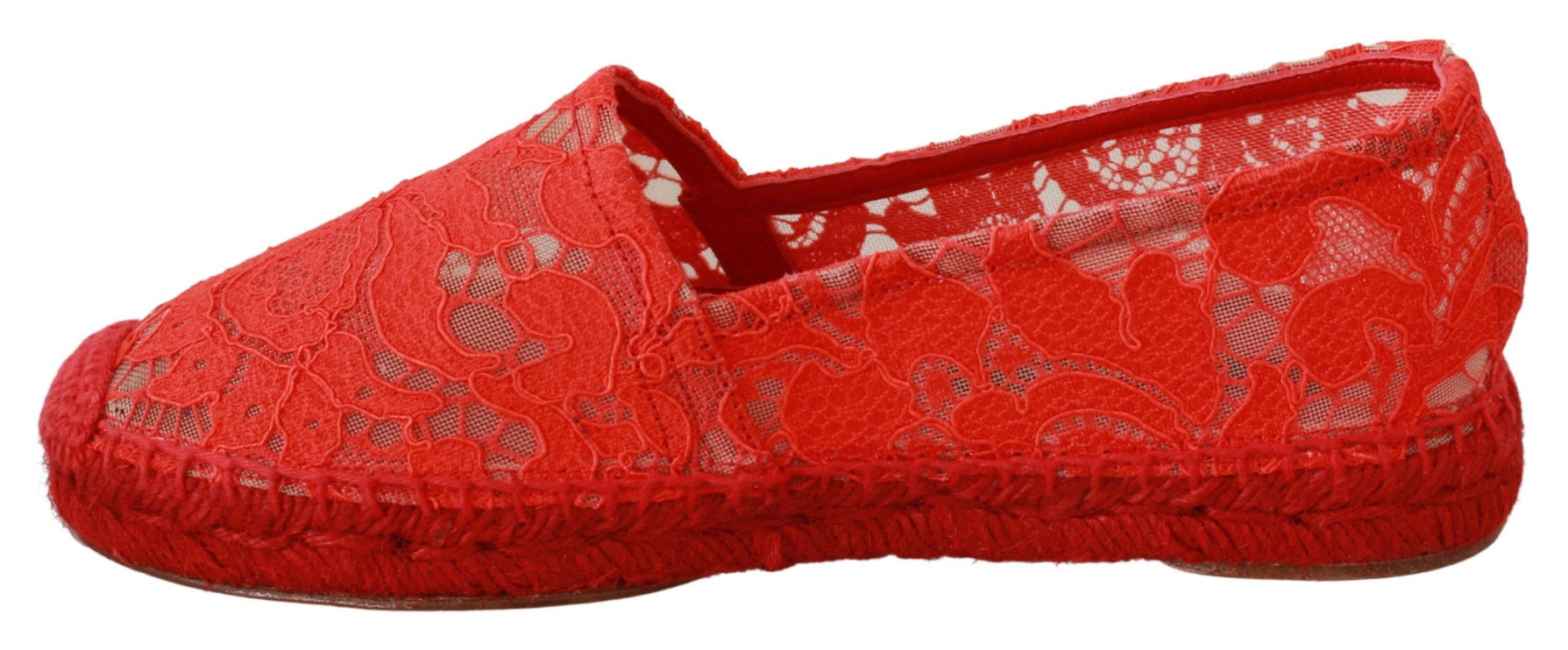 Chaussures plates en espadrilles visqueuses rouges