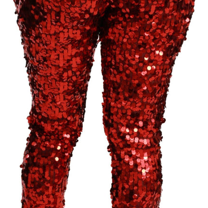 Pantalon rouge cuit élégant