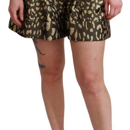 Hoge taille zwarte en gouden luxe shorts