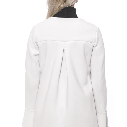 Elegante witte neopreen vrouw jas