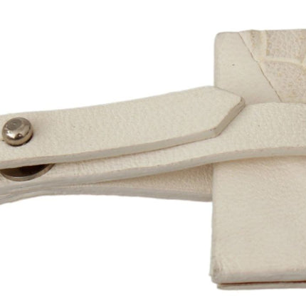 Elegante sleutelhanger van beige leer