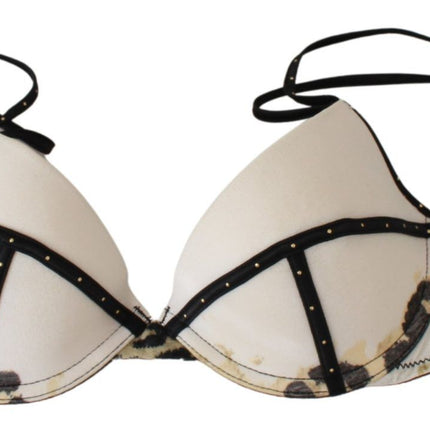 Elegante witte push-up beha met logo-details