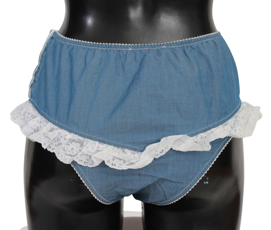 Bottons de coton bleu en jean chic