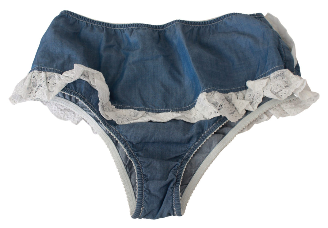 Bottons de coton bleu en jean chic