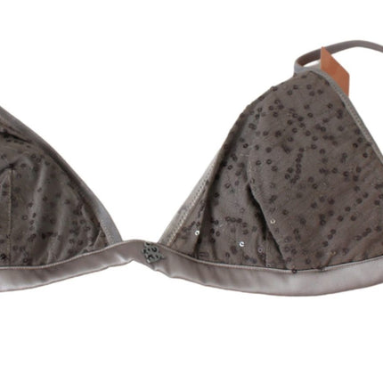 Sous-vêtements de luxe Grey Triangolo Grey à paillettes