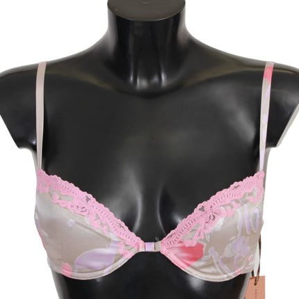 Bra push up in seta in pizzo rosa chic