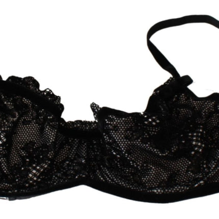 Reggiseno balconcino in maglia nera elegante