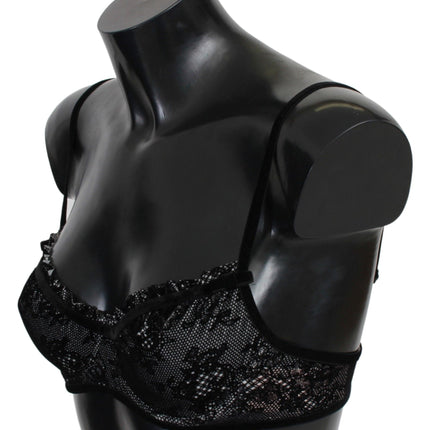 Reggiseno balconcino in maglia nera elegante