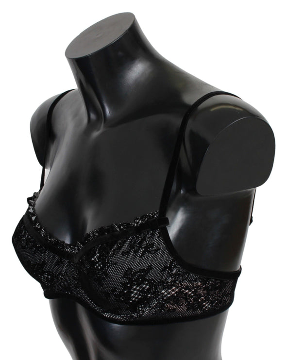 Reggiseno balconcino in maglia nera elegante