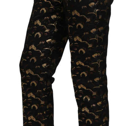 Pantalon en brocade effilé élégant