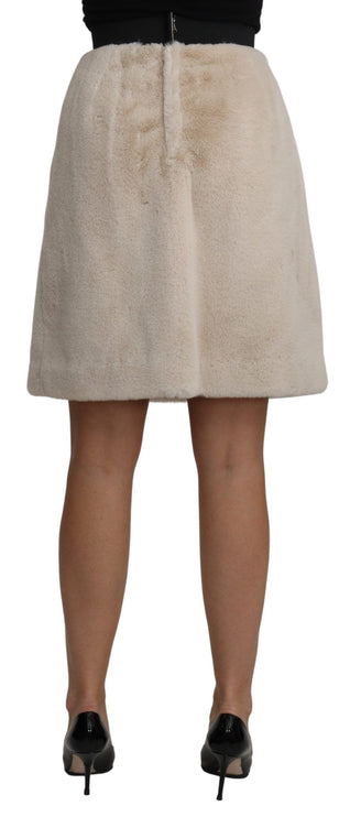 Beige High Taille A-Line mini-rok