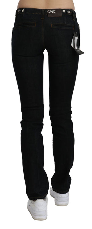 Jean en jean en jean slim noir et slim de taille noire chic