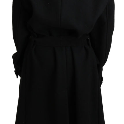 Elegant Black Wool Trenchcoat