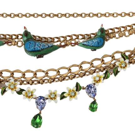 Exquisite Crystal and Brass Necklace