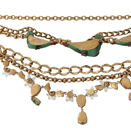 Exquisite Crystal and Brass Necklace