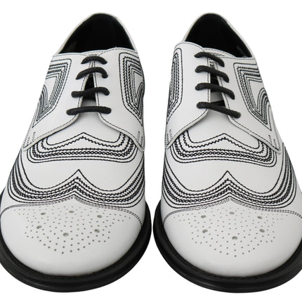 Elegant White Leather Derby Shoes