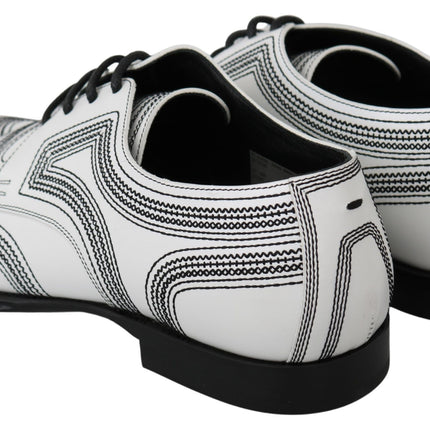 Elegant White Leather Derby Shoes