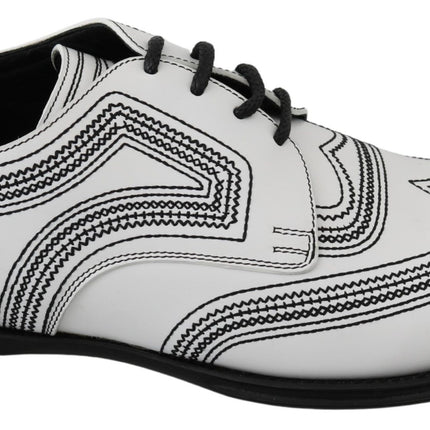 Elegant White Leather Derby Shoes