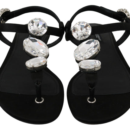 Elegant Crystal-Embellished Silk Sandals