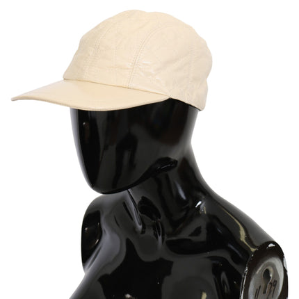 Elegante gorra de béisbol de piel de cordero blanca