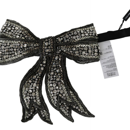 Elegante papillon in seta argento