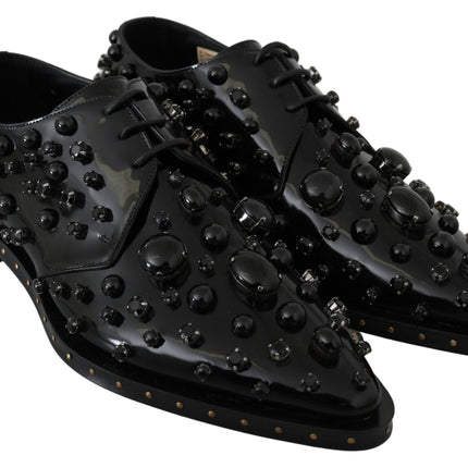 Chaussures habillées noires élégantes avec cristaux