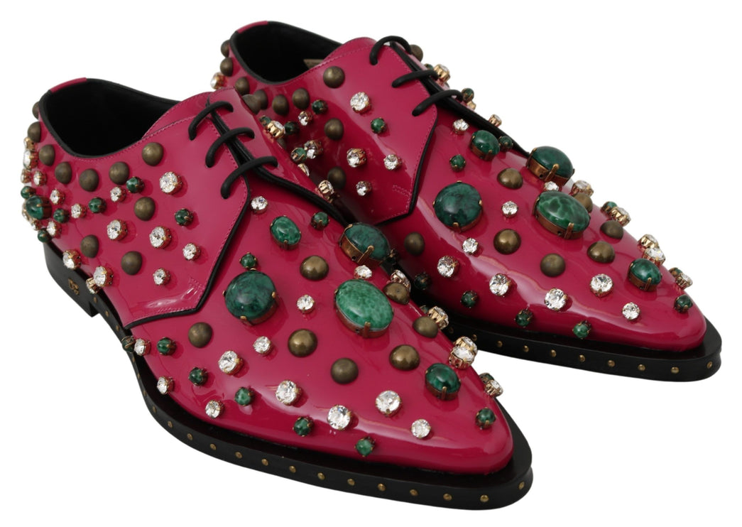 Fuchsia Rose Crystal Patent Flats