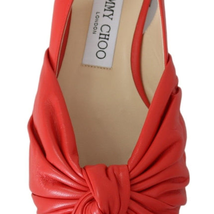 Chic Red Pointed Tee Leather Flats