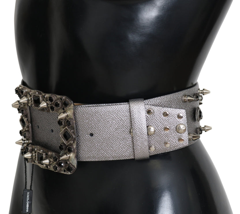 Superbe ceinture en cuir en cuir en argent