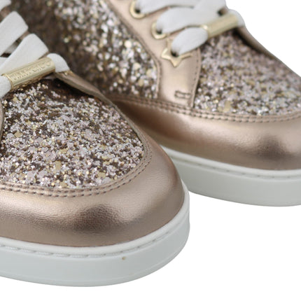 Ballet Pink Glitter Leather Sneakers