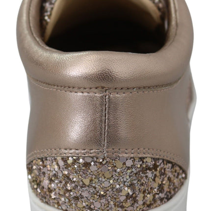 Ballet Pink Glitter Leather Sneakers