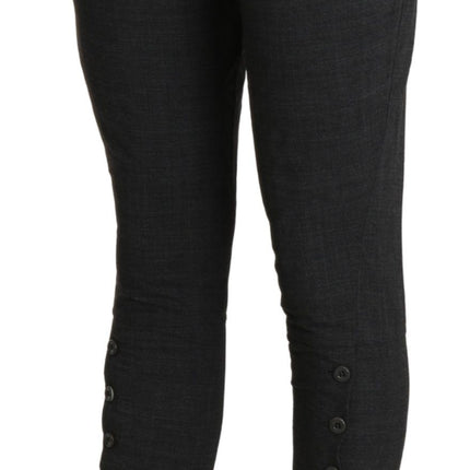 Pantalon cultivé à taille haute et à taille