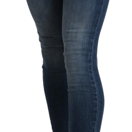 Jean recadré de taille bleue chic