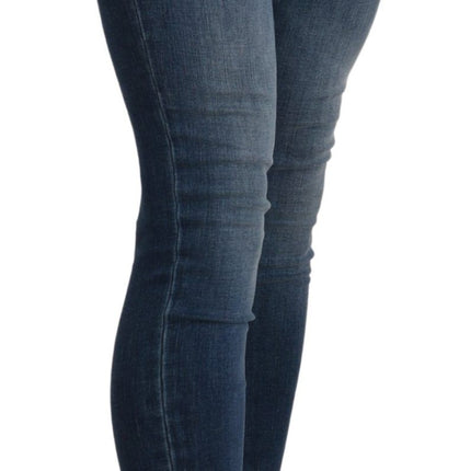 Jean recadré de taille bleue chic