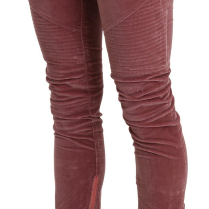 Pantalon skinny de taille rouge chic rouge