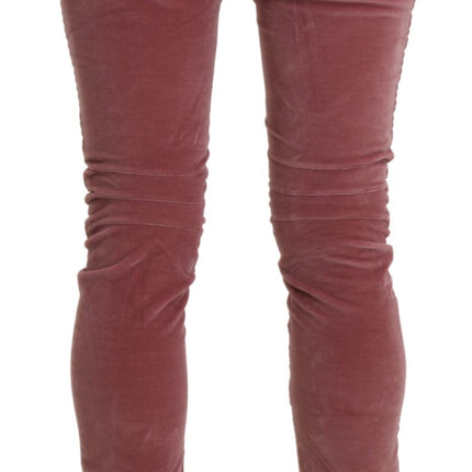 Pantalon skinny de taille rouge chic rouge