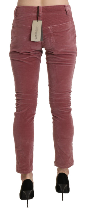 Pantalon skinny de taille rouge chic rouge