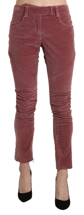 Pantalon skinny de taille rouge chic rouge