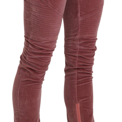 Pantalon skinny de taille rouge chic rouge